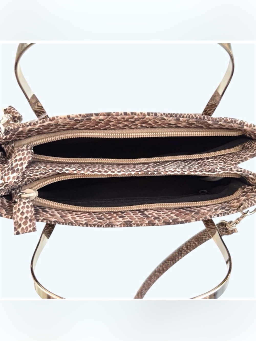 JC & CO Milano Small Snake-Print Arm Bag with Crossbody Strap - Picture 7 of 8